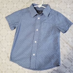 Chambray Polka Dot Blue Shirt